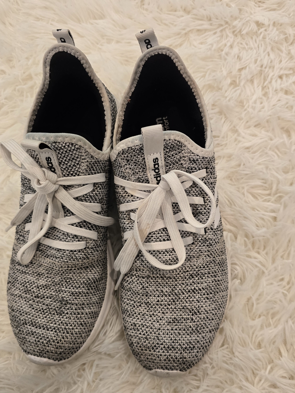 adidas Lightweight Knit Sneakers - White and Gray